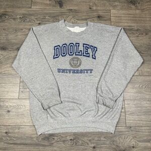 Vintage‎ Dooley University Sweatshirt Adult Large Gray Crewneck